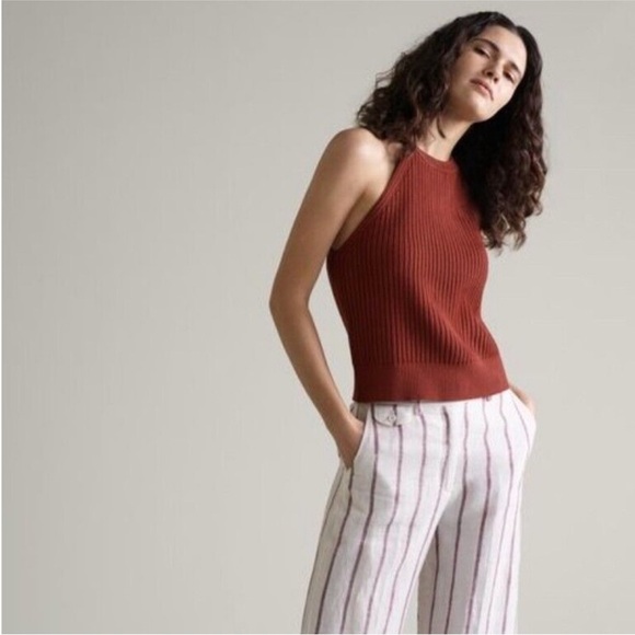 THEORY Waxson Rib Tank Sweater, Red - Picture 4 of 13